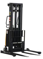 Vestil SL-118-AA Powered Lift Stacker with Adjustable Forks and Support Legs, 42" Length x 26-3/4" Width Fork, 2000 lbs Capacity