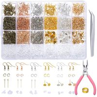 PP OPOUNT 2463 Pieces Earring Making Supplies Kit with Earring Hooks, Jump Rings, Earring Post, Pliers, Tweezers, Jump Ring Opener for Earrings Making and Repairing(6 Colors)