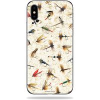 MightySkins Skin Compatible with Apple iPhone X - Fishing Flies | Protective, Durable, and Unique Vinyl Decal wrap Cover | Easy to Apply, Remove, and Change Styles | Made in The USA