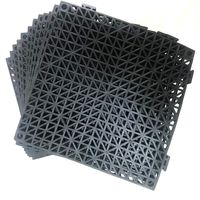 12 Pack Modular Interlocking Cushion 11.5" x 11.5" Mat Floor Tile Mats Drain Pool Patio Balcony Yard Pet Area Washer Pad(Black)