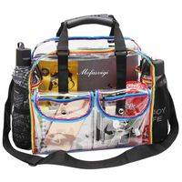 Mofasvigi Clear Tote Bag Stadium Approved, Transparent Crossbody Bag Portable Adjustable Waterproof Shoulder Handbag for School Concerts Travel NFL NCAA & PGA