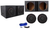 (2) Kicker 43CVR122 COMPVR 12" 1600 Watt Car Subwoofers+Vented Sub Box Enclosure