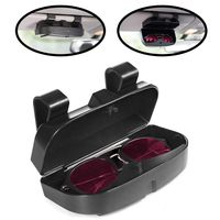 lebogner Car Sun Visor Sunglasses Case Holder, Eye Glasses Organizer Box with A Double Snap Clip Design, Includes 2 Gas or Credit Card Slots On The Outside, Fits All Vehicle Models, Easy Installation