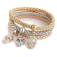 HIRIRI Hot Sale 3pcs Charm Women Crystal Bracelets Gold Silver Rose Gold Rhinestone Bangle Jewelry Set (free, F)