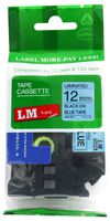 LM Tapes - Premium 1/2" Black Print on Blue Label Compatible with P-Touch TZe-531 Tape TZ-531 and Comes with a Great Tape Color/Size Guide for Easy reordering.