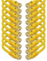 iMBAPrice - Cat6 RJ45 Snagless Ethernet Patch Cable in Yellow Color (7 Feet) - 10 Pack