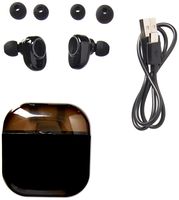 Touch Control True Wireless Earbuds, Bluetooth Headphones Siri Support, True Mini in-Ear Headsets Stereo Sports Earphone Sweatproof with Charging Box Noise Cancelling for iPhone Samsung (Black)