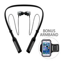 Bluetooth Headphones, Wireless Bluetooth Headset Neckband V4.1 Magnetic Design Wireless Earbuds in Ear Microphone Sport Running Headphones Noise Cancelling (Armband)