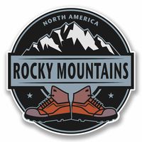 2 x 10cm/100mm Rocky Mountains Vinyl Sticker Decal Laptop Car Travel Luggage Label Tag #9864