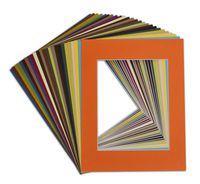 Golden State Art, Pack of 25, Acid-Free Mixed Colors Pre-Cut 11x14 Picture Mat for 8x10 Photo with White Core Bevel Cut Frame Mattes