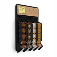 Mind Reader WMNT-BLK Mounty Coffee Pod Holder, Black/Cork