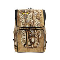 Naanle Vintage Steampunk Cat Print Casual Daypack College Students Multipurpose Backpack Large Travel Hiking Bags Computer Bag for Men Women