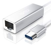 RSHTECH USB C Ethernet Adapter with USB 3.1 Type C to RJ45 LAN Network Adapter Compatible 100Mbps for MacBook Pro 2017, Surface Pro, XPS, Notebook PC and Other USB-C Devices
