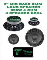 Timpano TPT-MB6 Slim 6" 4 Ohm (800W Peak) 94 dB Slim Mid-Bass Loudspeaker 2 Pair