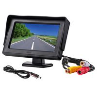car Rearview Backup TFT LCD Monitor Color Display Screen Vehicle Reverse Parking Camera Monitoring 180 Degree Adjustable 4.3" inch Monitor