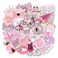 Stickers for Water Bottles, 50 Pcs Hydro Flask Sticker Pack, Trendy VSCO Vinyl Aesthetic Stickers for Laptop Hydroflasks Skateboard, Waterproof Cool Cute Sticker for Teens Girls Adult, Pink