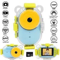 Gurmoir Kids WiFi Camera/Kids Waterproof Dual Camera Video Record Full HD 1080P 16MP IP68 Waterproof Underwater Camera Camcorder with 2.4 inch Screen.Gifts for Boys/Girls(with 32GB Micro SD Card)