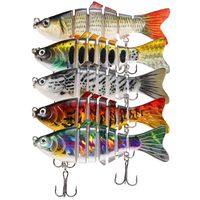 Lixada 5Pcs Fishing Lure Set with Storage Box Multi Jointed Segment Swimbait Lifelike Hard Bait Crankbait Treble Hooks for Bass Perch Trout