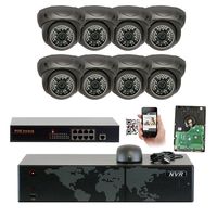 GW Security 8CH 5MP NVR (500GB) Network PoE Security System with (8) HD 1920P Waterproof Dome IP Cameras