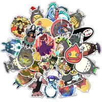 Cute Cartoon Stickers Pack 50Pcs Japan Miyazaki Hayao Anime Waterproof Vinyl Laptop Stickers for Luggage Guitar Bike Car Skateboard Graffiti Decals... (50Pcs)