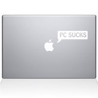 The Decal Guru PC Sucks Speech Bubble MacBook Decal Vinyl Sticker - 15" MacBook Pro (2015 & Older) - White (1145-MAC-15P-W)