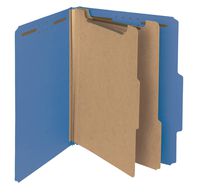 Smead 100% Recycled Pressboard Classification File Folder, 2 Dividers, 2" Expansion, Letter Size, Dark Blue, 10 per Box (14062)