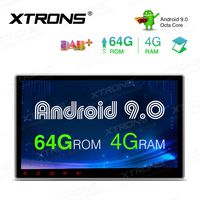 XTRONS 10.1 Inch Android 9.0 Car Stereo Radio DVD Player Universal Double Din GPS Navigator Octa Core 4G RAM 64G ROM Multi-Touch Screen Adjustable Viewing Angles Head Unit Supports OBD2 TPMS WiFi