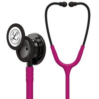 3M Littmann Classic III Monitoring Stethoscope, Smoke-Finish Chestpiece, black stem and headset, Raspberry Tube, 27 inch, 5871