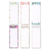 To-do-List Notepad - 6-Pack Magnetic Notepad, Grocery List Magnet Pad Stationery for To Do List, Floral Designs, 60 Sheets Per Pad