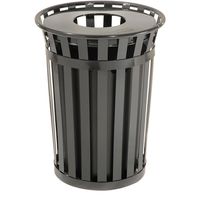 GLOBAL INDUSTRIAL 36 Gallon Outdoor Metal Waste Receptacle, Black