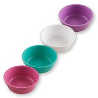 Re-Play Made in The USA 4pk Bowls for Easy Baby, Toddler and Child Feeding -  Bright Pink, White, Purple, Aqua (Sparkle+)
