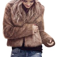 Kstare Women Winter Warm Fashion Long Sleeve Outerwear Coat Waistcoat Jacket Overcoat (Brown, S)