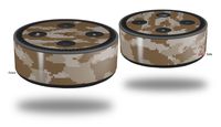 Skin Wrap Decal Set 2 Pack for Amazon Echo Dot 2 - WraptorCamo Digital Camo Desert (2nd Generation ONLY - Echo NOT Included)