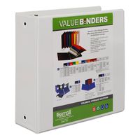 Samsill Economy 3 Ring Presentation View Binder, 4 Inch Round Ring - Holds 675 Sheets, Customizable Clear View Cover,White