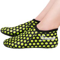 Seavenger Zephyr 3mm Neoprene Socks | Wetsuit Booties for Scuba Diving, Snorkeling, Swimming (Yellow-Green Dots, X-Large)