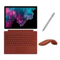 Microsoft Surface Pro 6 2 in 1 PC Tablet 12.3" (2736x1824) Touchscreen, i5-8250U, 8GB RAM, 128GB SSD w/Type Cover, Arc Mouse, Surface Pen, Backlit, Webcam, Fanless, Win 10 - Poppy Red (Renewed)