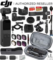 DJI Osmo Pocket Handheld 3 Axis Gimbal Stabilizer(#CP.ZM.00000097.02) with DJI Osmo Pocket Expansion Kit and Integrated Camera Deluxe Travel Bundle