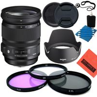 Sigma 635306 24-105mm F4.0 DG OS HSM for Nikon DSLR Cameras - Starter Kit - Includes: 82mm Filter Kit + Cap Keeper + Lens Cleaning kit + More!!
