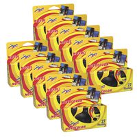 Novocolor - Disposable Cameras with Flash (27 Exposures with Flash) Pack of 10