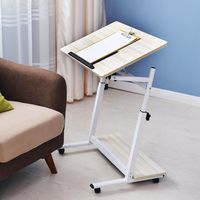 DlandFurniture Mobile Side Table 31.5 inches Adjustable Angle Mobile Laptop Computer Desk Adjustable Laptop Table for Bed Sofa,Maple BHUS-05#X-80MP
