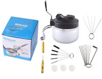 Airbrush Cleaning Kit Spray Wash Cleaning Pot Stabilizer Jar Bottles Holder with Cleaning Tools Needle Nozzle Brush