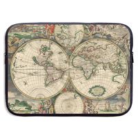 Business Briefcase Laptop Sleeve Ancient-world-map-from-1689 Case Cover Handbag For 13 Inch Macbook Pro Air Lenovo Hp Samsung Sony