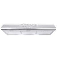 Cosmo 5MU36 36-in Under-Cabinet Range-Hood 200-CFM | Ducted / Ductless Convertible Top / Rear Duct , Slim Kitchen Stove Vent with LED Lights, 3 Exhaust Fan Speeds, Reusable Filters (Stainless Steel)