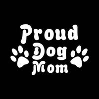 Proud Dog Mom Vinyl Decal Sticker | Cars Trucks Vans Walls Laptops Cups | White | 5.5 inches | KCD1336