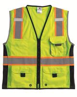 ML Kishigo 1513 Ultra-Cool Polyester Black Series Heavy Duty Vest, Large, Lime