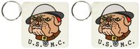 3dRose Devil Dog Marine - Key Chains, 2.25 x 4.5 inches, set of 2 (kc_11122_1)