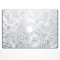 The Decal Guru Topographic Map MacBook Decal Vinyl Sticker - 13" MacBook Pro (2016 & Newer) - White (1287-MAC-13X-W)