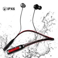 JIYISHIHOU Wireless Headphones, In-Ear Wireless headphones, Sweatproof Wireless earbuds with Mic, Noise Cancelling hedphones for Running and Exercising (CSR 4.1, 10 Hours Play Time,red)
