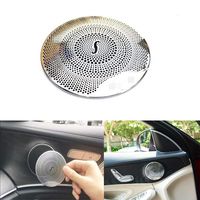 Wonderfulhz Door Speaker Audio Player Cover Trim Compatible with Mercedes Benz C-Class W205 C250 C300 C350 C400 C63, X205 GLC-Class GLC250 GLC300,Luxury Accessories (Silver)