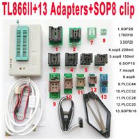 SETCTOP TL866II Plus usb programmer +13 adapter socket+SOP8 clip 1.8V nand flash 24 93 25 mcu Bios EPROM AVR eprom
